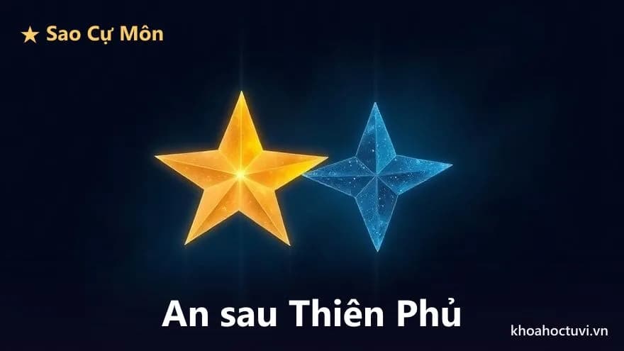Một ngôi sao xanh thẫm và một ngôi sao vàng rực đứng cạnh nhau, tia sáng vàng của ngôi bên phải rọi sang xua tan bóng mờ quanh ngôi bên trái