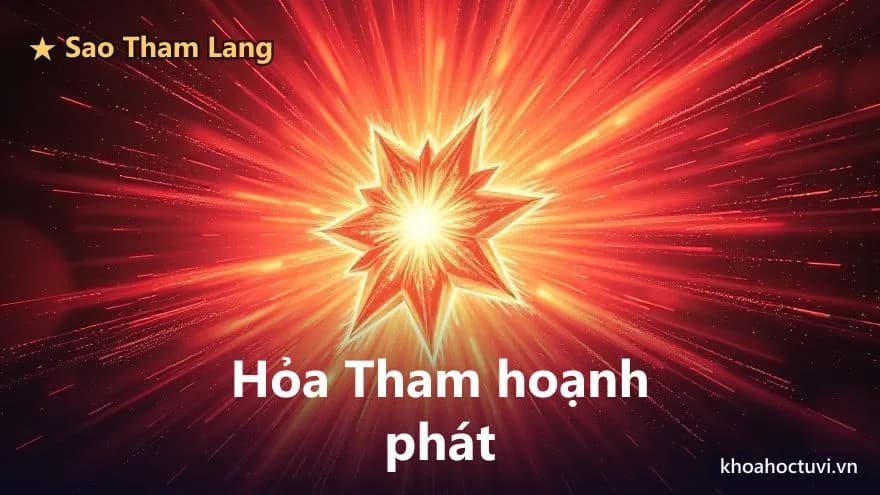 Một ngôi sao hồng vàng bùng cháy giữa những lưỡi lửa cam đỏ vươn lên trong đêm, tia sáng bắn ra tứ phía