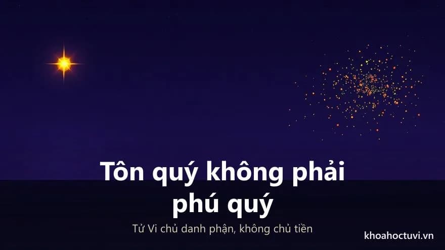 Một ngôi sao vàng lẻ loi bên trái và một đám tia sáng nhỏ lấp lánh dồn về bên phải, giữa là khoảng tối rộng