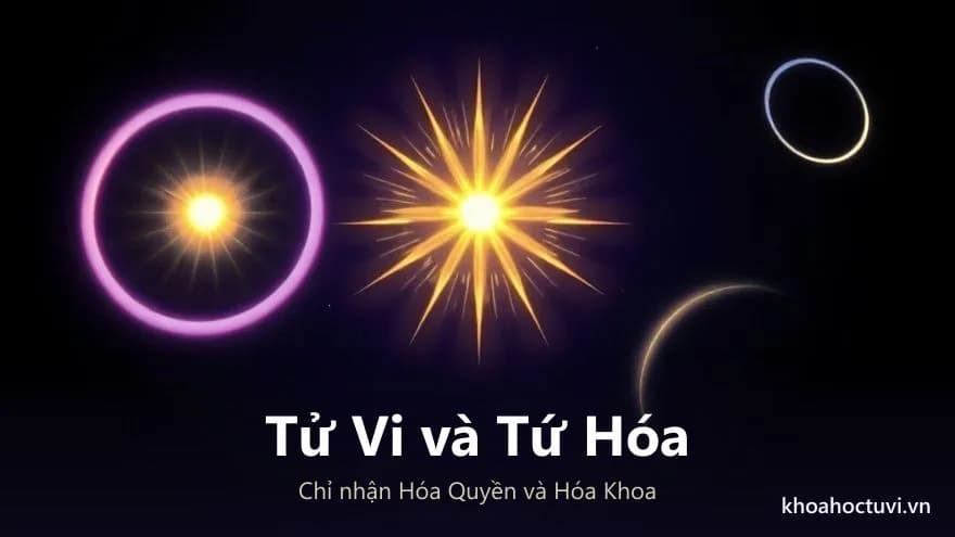 Một ngôi sao đeo vòng sáng tím, một ngôi sao trần, và hai vòng sáng mờ trôi tách ra phía xa