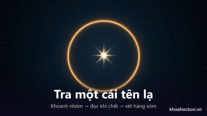 Một ngôi sao đơn được vòng sáng khoanh lại giữa bàn cờ mười hai ô, các ô còn lại mờ đi