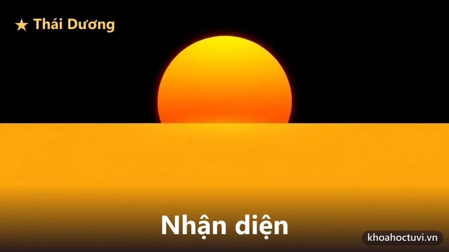 Mặt trời vàng rực đang lên trên đường chân trời chia bầu trời thành nửa sáng bên trên và nửa tối bên dưới