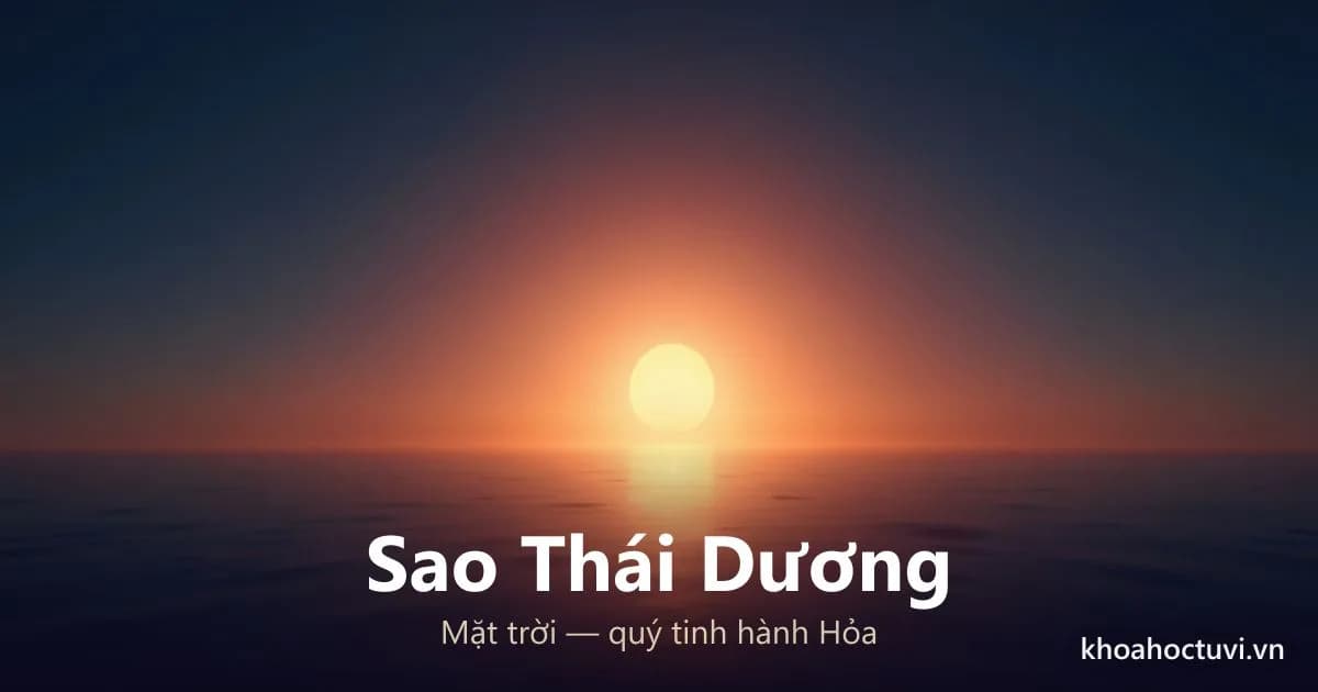Sao Thái Dương — mặt trời vàng cam rực rỡ hành Hỏa vươn lên giữa vòm trời bình minh với những tia sáng dài