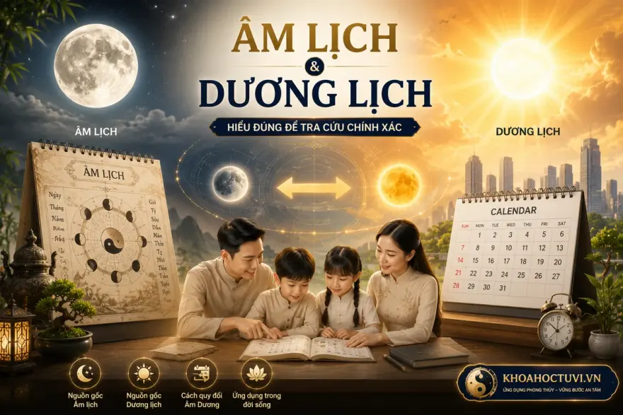 Âm lịch theo Mặt Trăng, dương lịch theo Mặt Trời