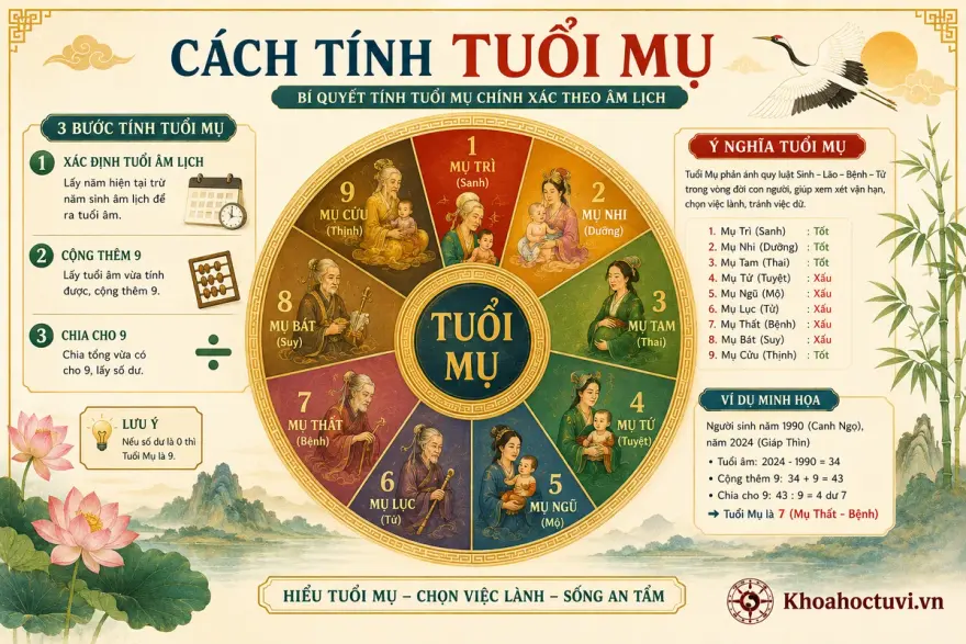 Cách Tính Tuổi Mụ Chuẩn Theo Âm Lịch (Tuổi Ta & Tuổi Tây)