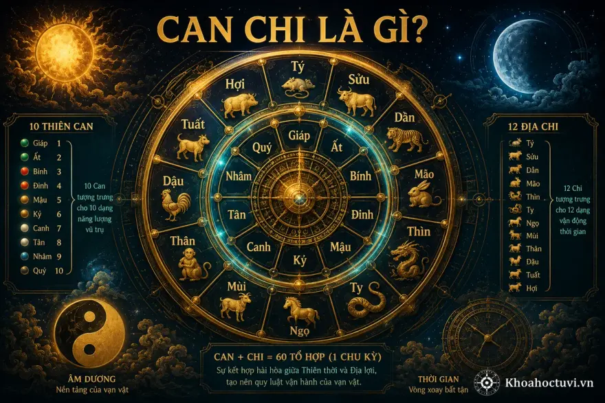 Bảng 12 Địa Chi ứng với con giáp và giờ trong ngày