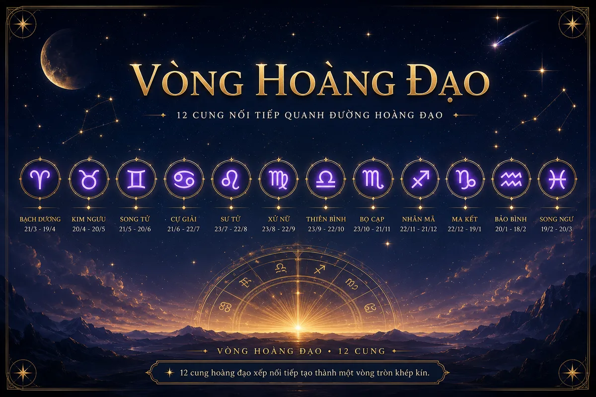 12 Cung Hoàng Đạo: Ngày Tháng, Nguyên Tố & Đặc Trưng Từng Cung