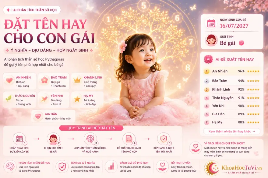 Đặt tên cho con gái theo thần số học