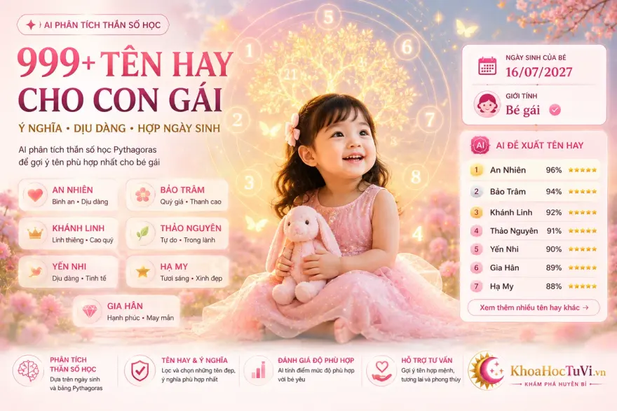 Gợi ý tên bé gái hợp ngày sinh