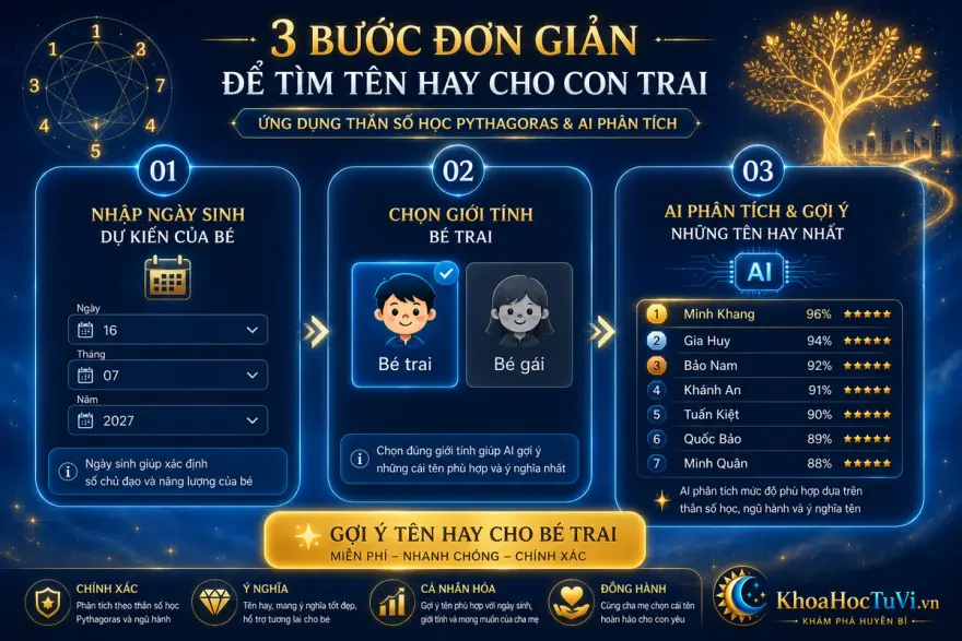 Đặt tên cho con trai theo thần số học