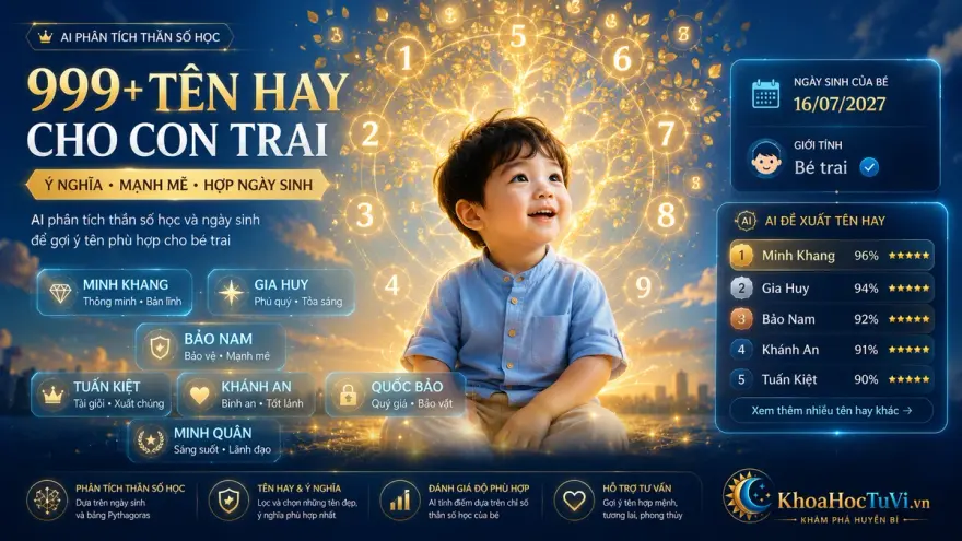 Đặt Tên Cho Con Trai 2026 — Gợi Ý Tên Hay & Ý Nghĩa