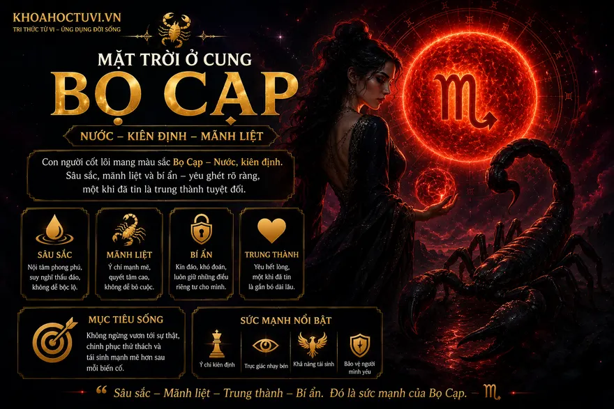 Mặt Trời ở cung Bọ Cạp (☉ ♏) — minh họa bản đồ sao