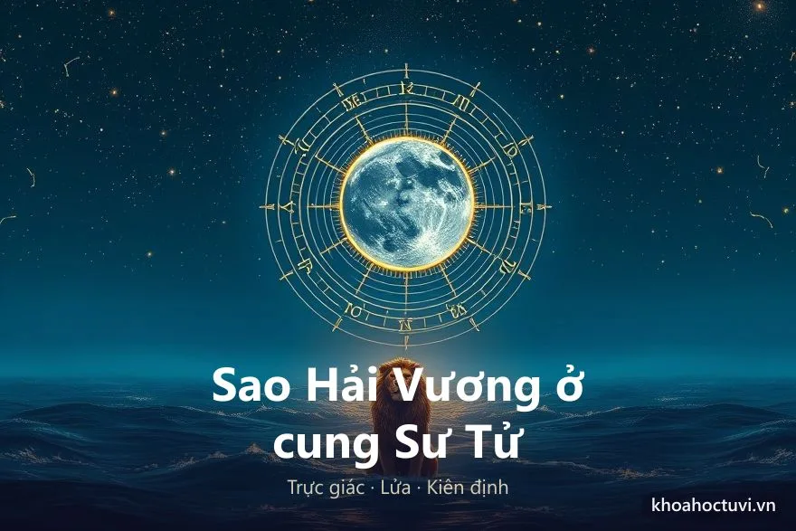 Sao Hải Vương ở cung Sư Tử (♆ ♌) — minh họa bản đồ sao