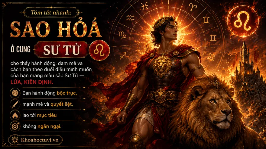 Sao Hỏa ở cung Sư Tử (♂ ♌) — minh họa bản đồ sao