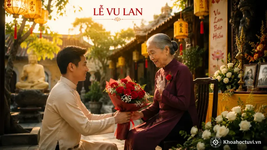 Nghi thức bông hồng cài áo trong lễ Vu Lan