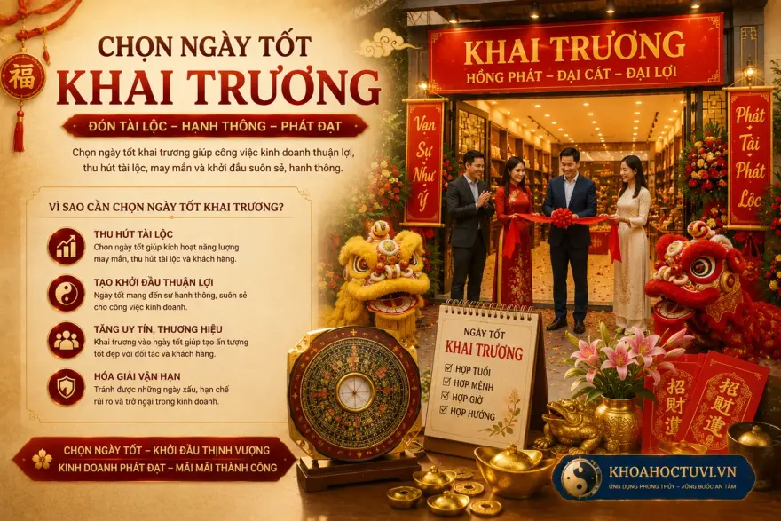 Xem ngày khai trương tốt theo phong thủy — chọn ngày Hoàng Đạo mở cửa hàng, buôn may bán đắt