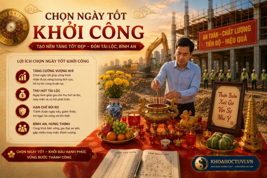 Xem ngày khởi công tốt theo phong thủy — chọn ngày Hoàng Đạo động thổ, xây nhà