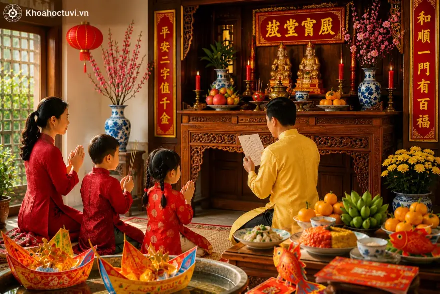 Ông Công ông Táo ngày 23 tháng Chạp tiễn Táo Quân về trời