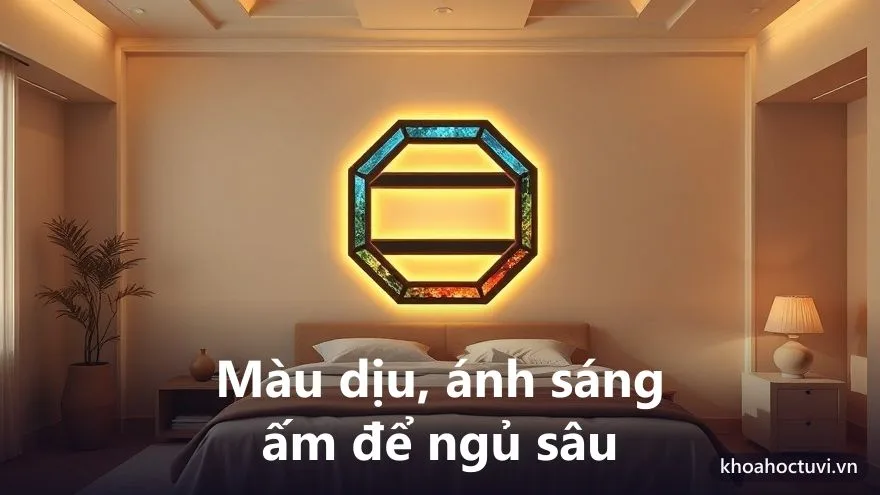 Bảng màu phòng ngủ dịu nhẹ theo phong thủy với các tông trung tính ấm áp giúp thư giãn
