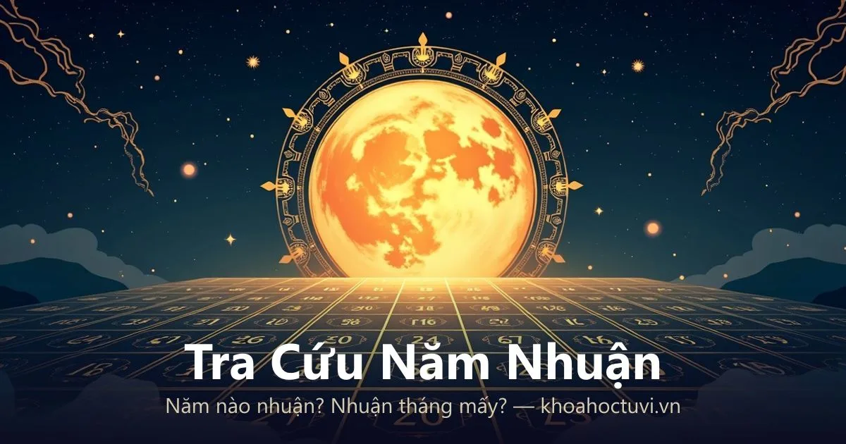Tra cứu năm nhuận: mặt trăng, mặt trời và lịch âm dương