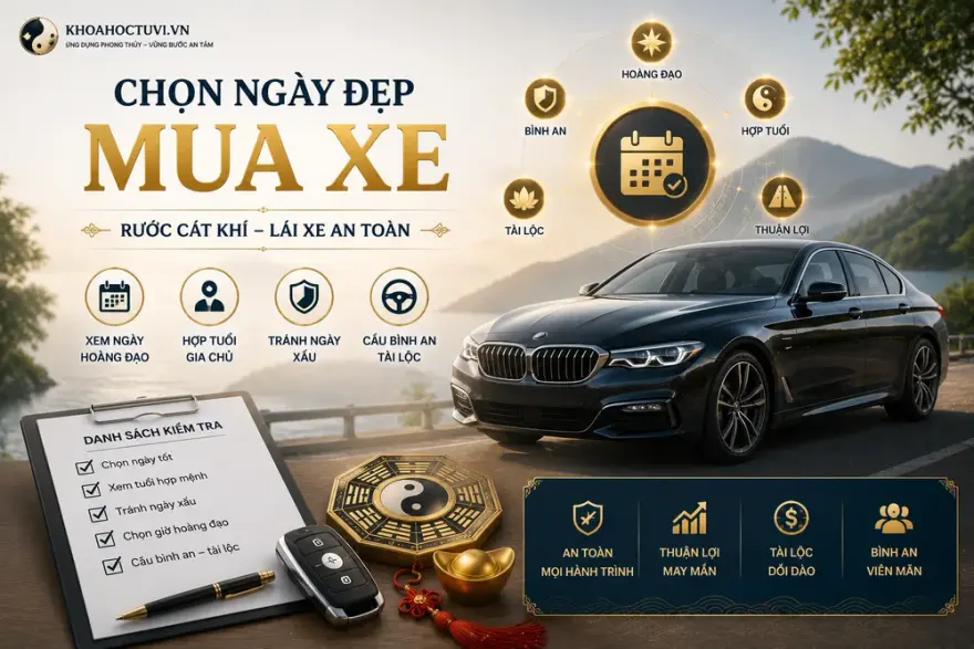 Danh sách kiểm tra khi xem ngày mua xe: ngày Hoàng Đạo, hợp tuổi gia chủ, tránh ngày xấu