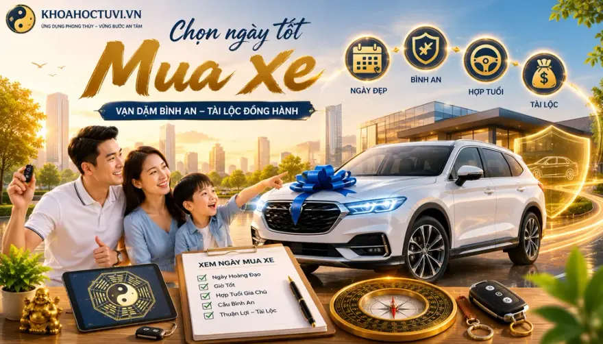 Xem ngày mua xe — chọn ngày tốt nhận xe, vạn dặm bình an, tài lộc đồng hành