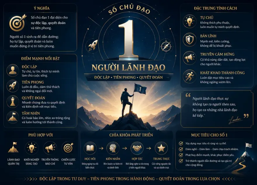 Số chủ đạo 1 hình mẫu Người Lãnh Đạo