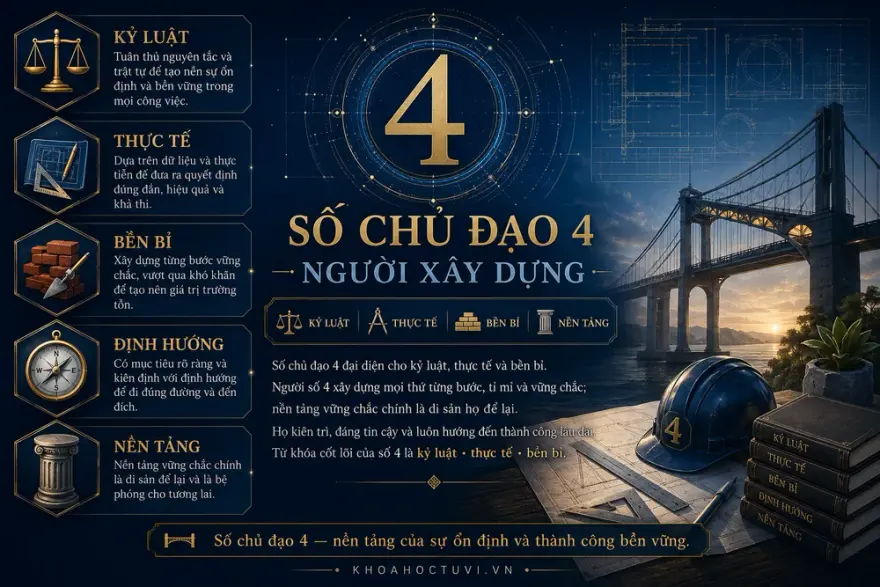 Số chủ đạo 4 hình mẫu Người Xây Dựng