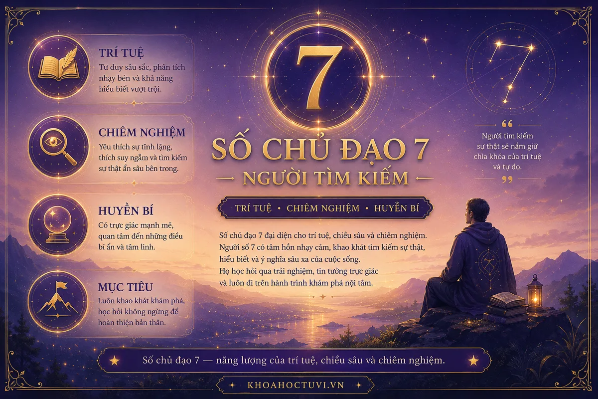 Số Chủ Đạo 7: Tính Cách, Sự Nghiệp & Tình Yêu Người Tìm Kiếm