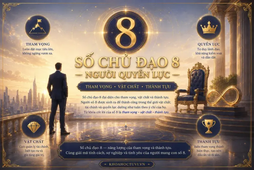 Số chủ đạo 8 hình mẫu Người Quyền Lực
