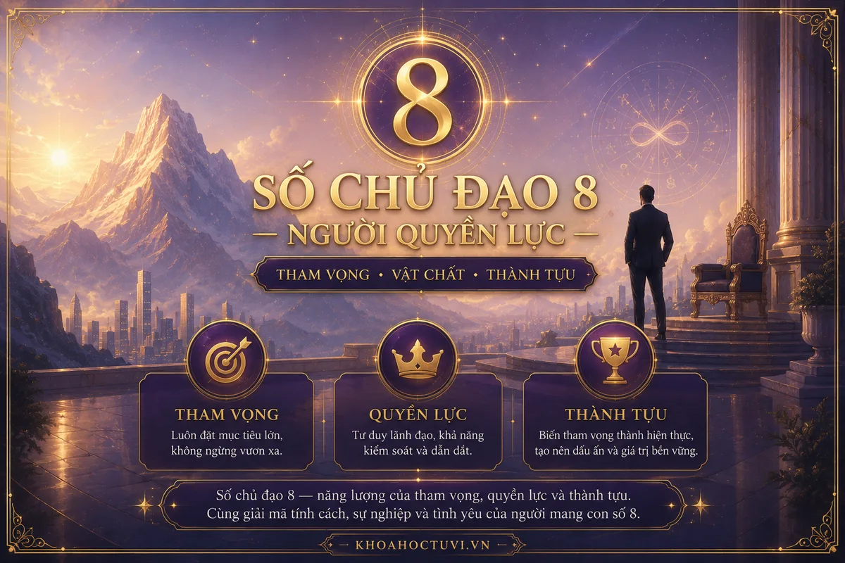 Số Chủ Đạo 8: Tính Cách, Sự Nghiệp & Tình Yêu Người Quyền Lực