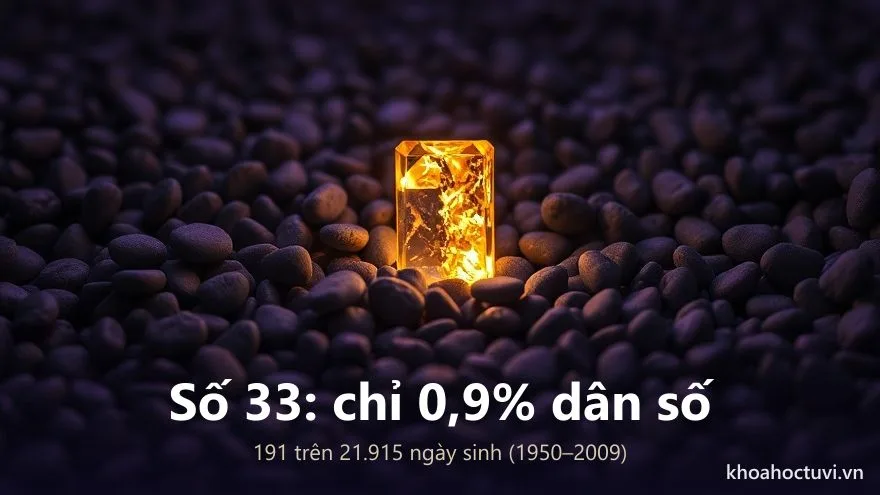 Viên đá quý vàng rực sáng duy nhất giữa hàng nghìn viên sỏi xám — ẩn dụ số chủ đạo 33 hiếm nhất