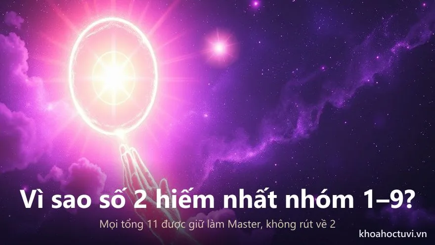 Phễu ánh sáng vũ trụ hút những con số về phía ngôi sao Master rực rỡ — vì sao số 2 hiếm