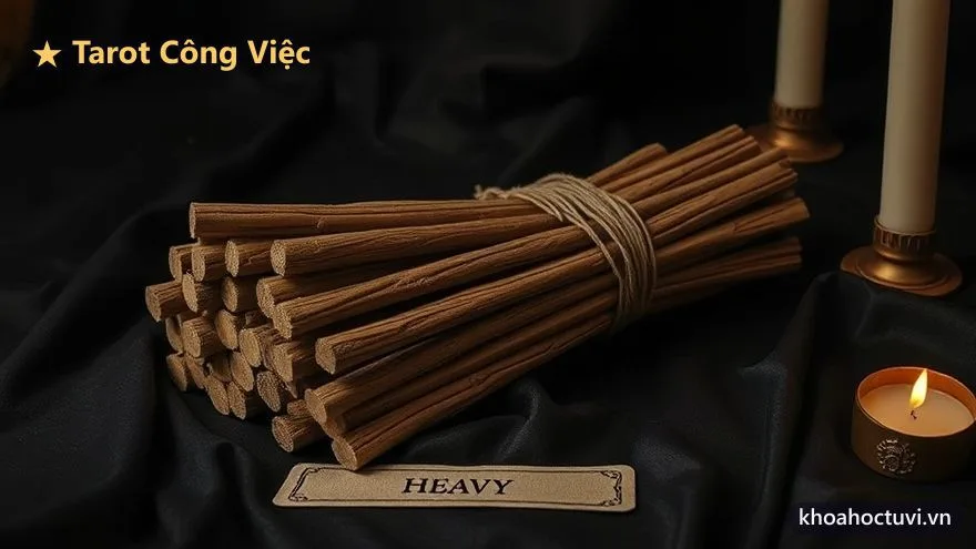 Lá Mười Gậy trong bói tarot công việc, biểu tượng gánh nặng và sự ôm đồm cần san sẻ