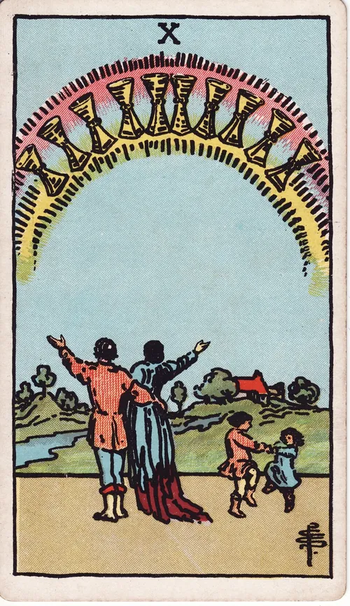 Lá Tarot Mười Cốc — ý nghĩa tình yêu