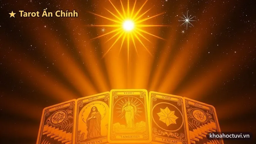 Nhóm lá Ẩn Chính chuyển hóa gồm Ngôi Sao, Mặt Trời, Thế Giới rực rỡ ánh sáng
