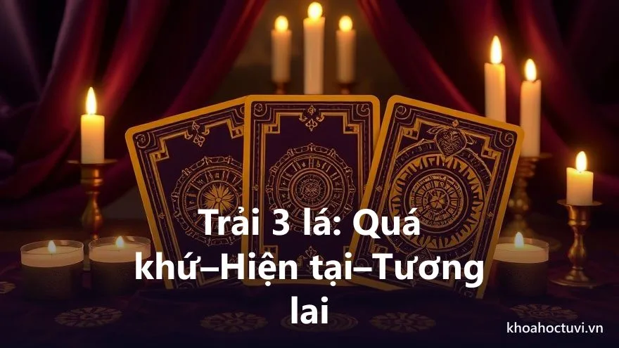Trải bài tarot công việc ba lá Quá khứ Hiện tại Tương lai cho một câu hỏi về sự nghiệp