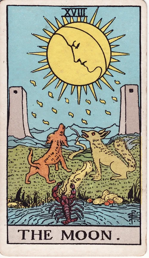 Lá Tarot Mặt Trăng — ý nghĩa tình yêu