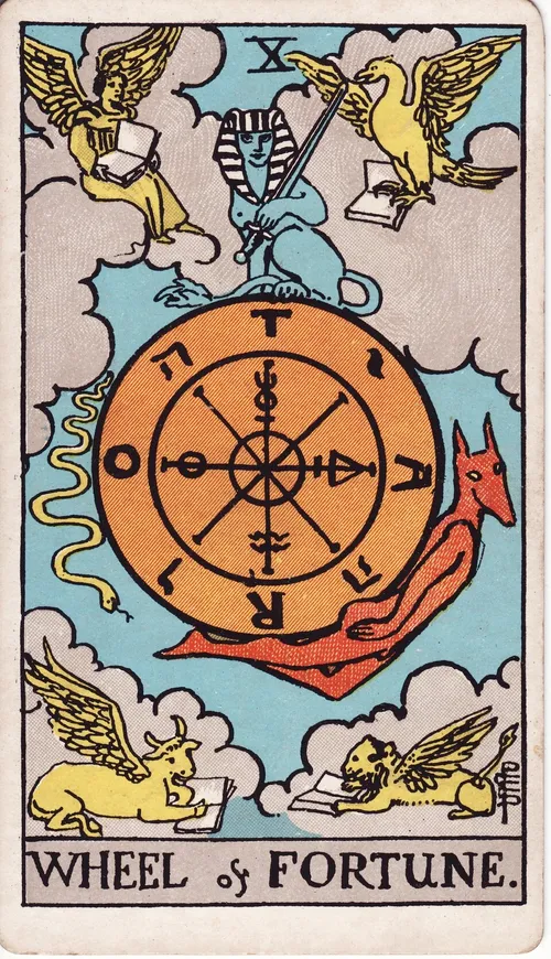 Lá Tarot Bánh Xe Số Phận — ý nghĩa tài chính
