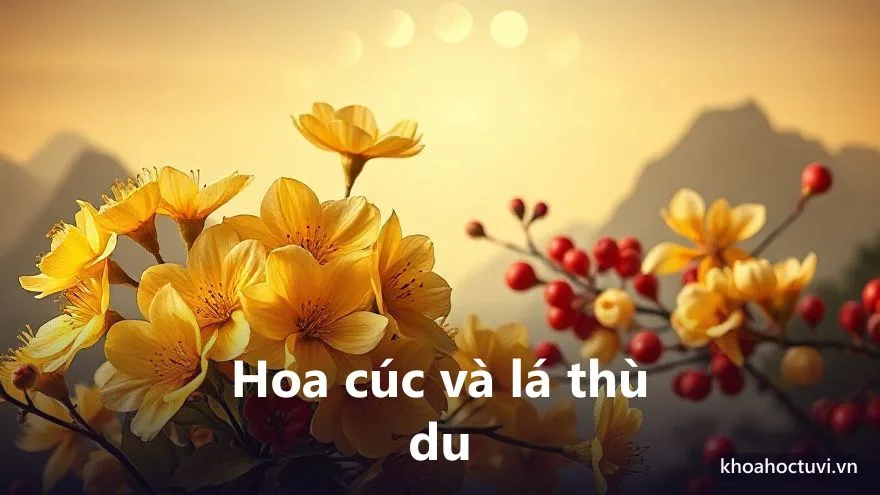 Hoa cúc và lá thù du — hai biểu tượng gắn với phong tục Tết Trùng Cửu