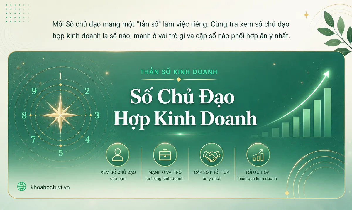 Số Chủ Đạo Nào Hợp Kinh Doanh? Bảng Tra Thế Mạnh 1–9