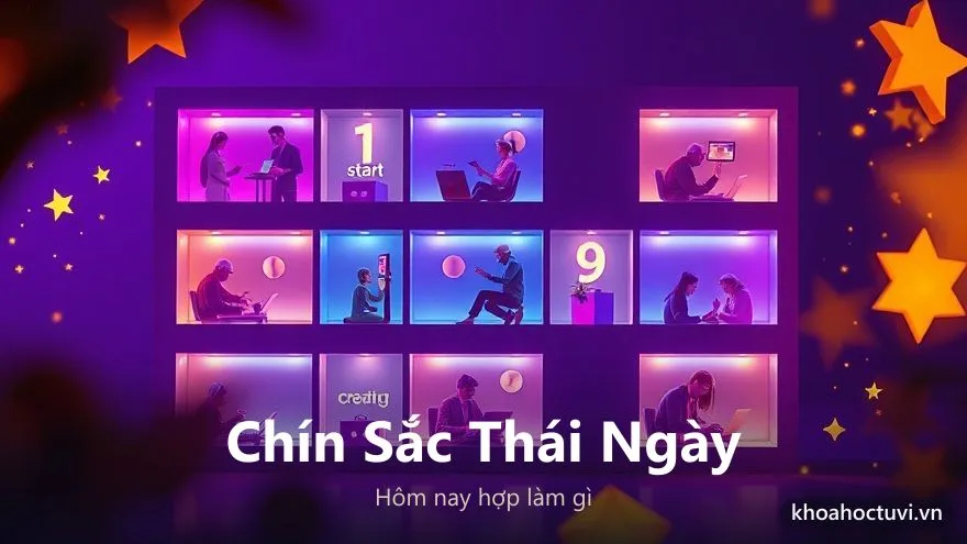 Tranh khái niệm chín sắc thái năng lượng của các ngày cá nhân trong thần số học