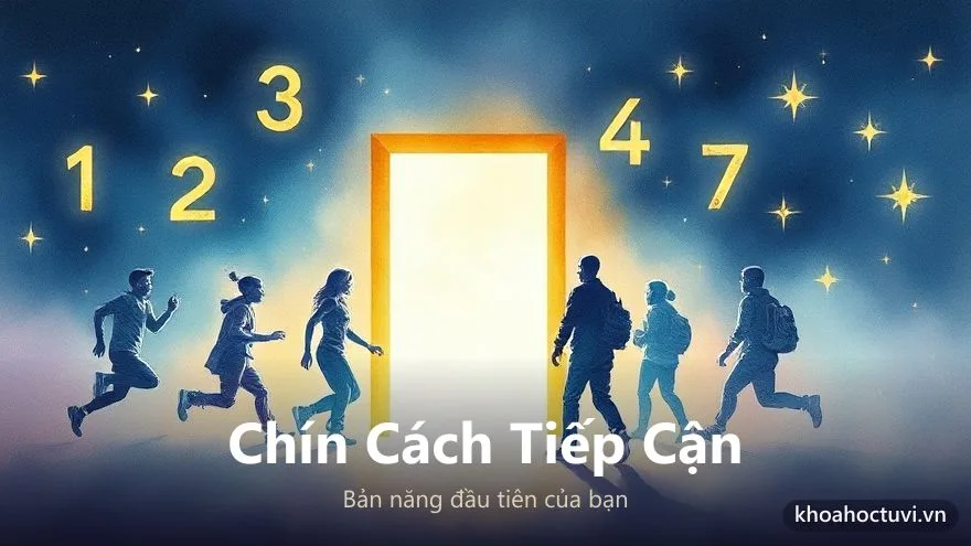 Tranh khái niệm chín cách tiếp cận cuộc sống ứng với chín giá trị chữ cái đầu tên