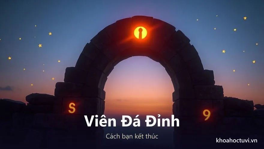 Tranh khái niệm viên đá đỉnh tượng trưng cho cách một người hoàn tất và khép lại công việc