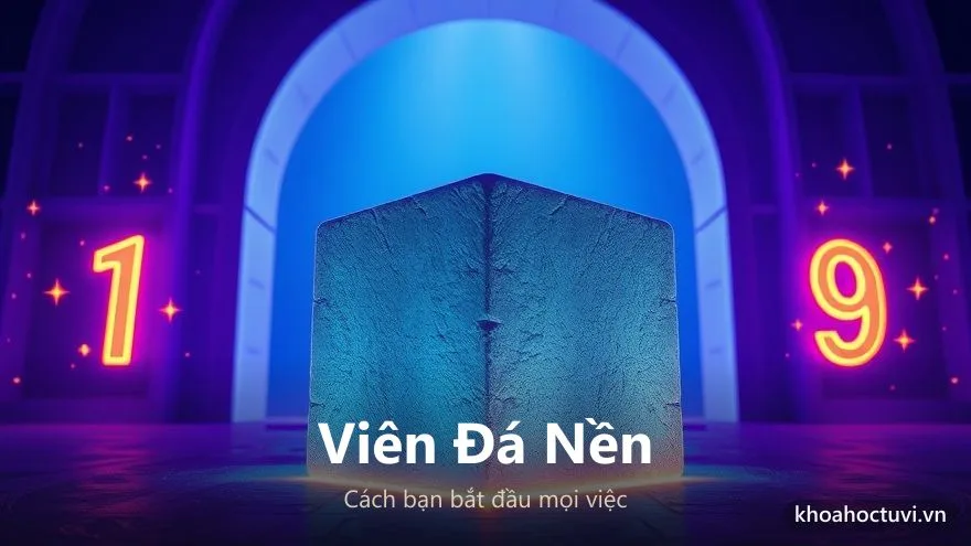 Bìa bài viết chữ cái đầu tên thần số học với viên đá nền phát sáng nơi ngưỡng cửa
