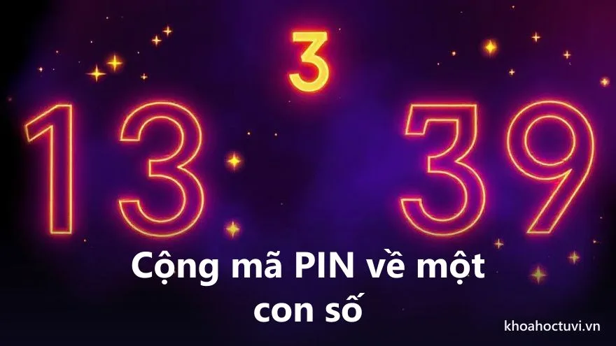Sơ đồ cộng dồn các số trong mã PIN về con số nút trong thần số học