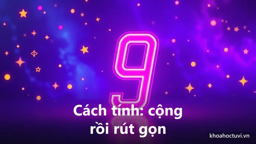 Sơ đồ minh họa cách tính số điện thoại thần số học: cộng các chữ số rồi rút gọn về một con số chủ đạo