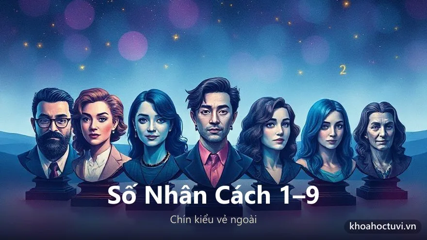 Tranh khái niệm chín kiểu vẻ ngoài xã hội ứng với chín số nhân cách trong thần số học