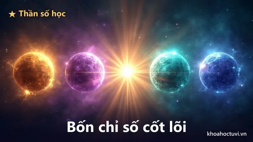 Bốn chỉ số cốt lõi trong thần số học, khung tham chiếu để đặt số thách thức cạnh số chủ đạo