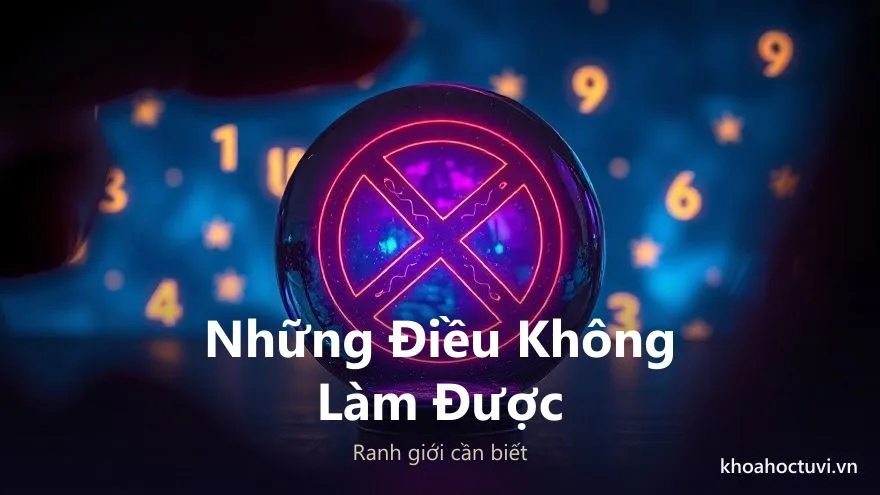 Tranh khái niệm những giới hạn của thần số học như quả cầu tiên tri bị gạch bỏ
